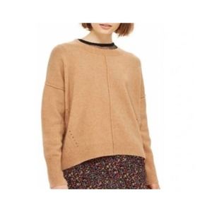 Topshop Tan Pointelle Speckled Pullover Sweater - 6
